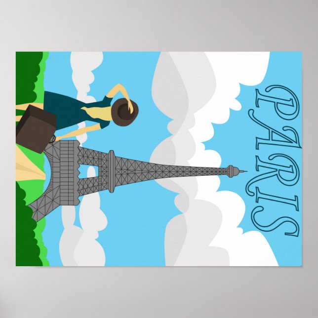 Póster Diseño de estilo retro de París (Frente)