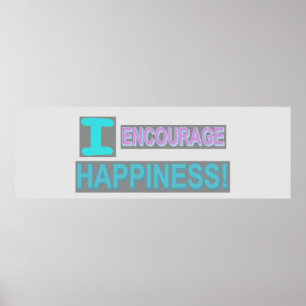 Póster Diseño De Expresión Cuta "Fomentar La Felicidad". 