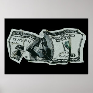 Póster Diseño de facturas de $100 en ruinas