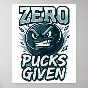 Póster Diseño de fanático de deportes de humor de hockey