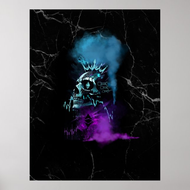 Póster Diseño de fantasía | Criptomoneda | Canica de Ethe (Frente)