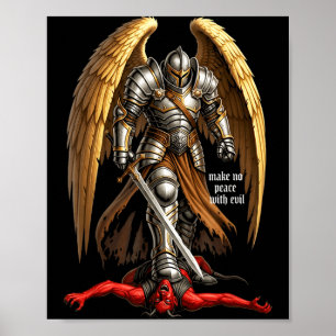 Póster Diseño de Fe del Arcángel Miguel No Hacer la Paz C