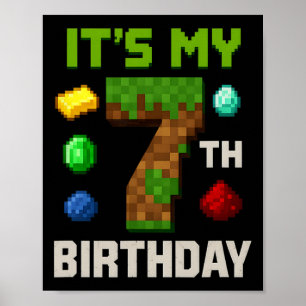 Póster Diseño de fiesta de cumpleaños para niños gamers n