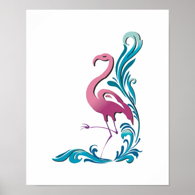 Póster diseño de flamingo motif (Frente)