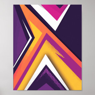 Póster Diseño de flecha geométrica colorida