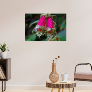 Póster Diseño de flores leopardo