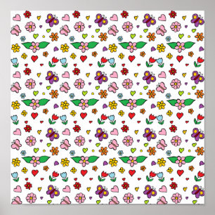 Póster Diseño de flores maravillosas