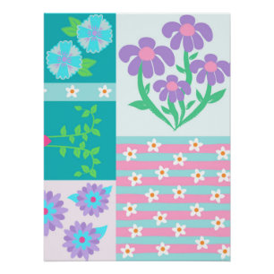Póster Diseño de flores vibrantes en flor