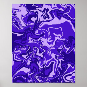 Póster Diseño de fluido abstracto en tonos púrpura