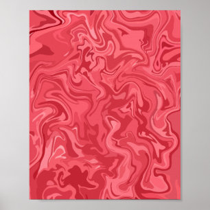 Póster Diseño de fluido de mármol rosa abstracto