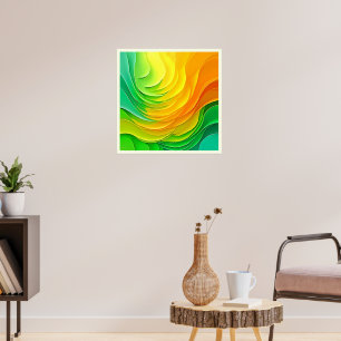 Póster Diseño de flujo de energía de color abstracto