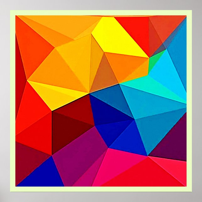 Póster Diseño de flujo geométrico abstracto vibrante (Frente)