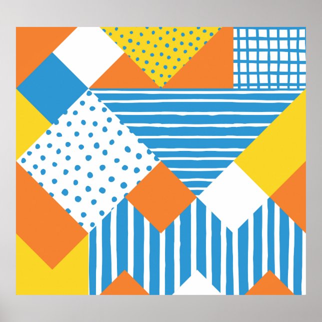 Póster Diseño de fondo abstracto geométrico vintage (Frente)