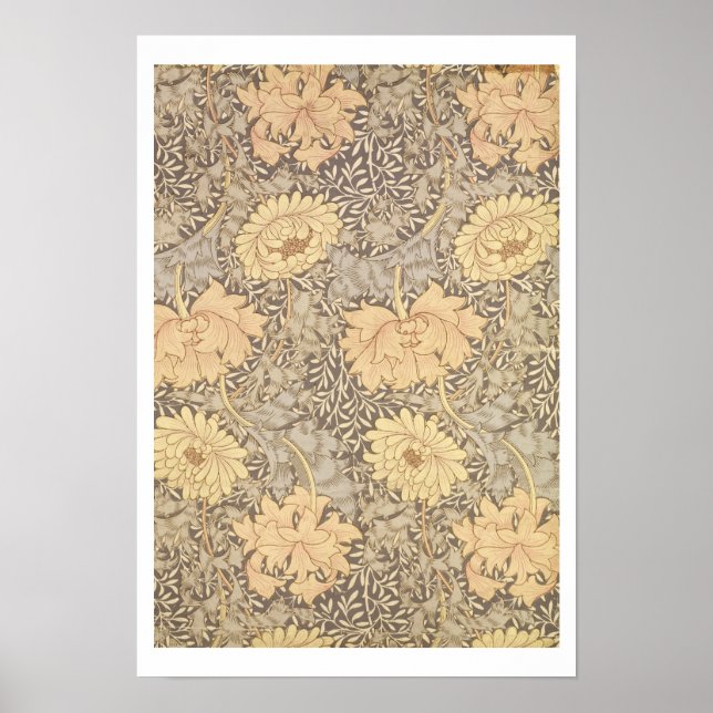 Póster Diseño de fondo de pantalla de "crisantemo", 1876 (Frente)