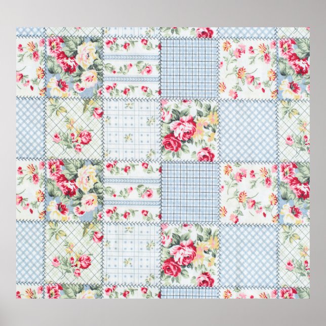 Póster Diseño de fondo elegante de tela de rosa (Frente)