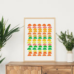 Póster Diseño de formas geométricas de cítricos brillante<br><div class="desc">Un diseño gráfico geométrico colorido y frutado de diseño geométrico de semicírculo "colinas" una bonita paleta de colores cítricos de naranja,  amarillo y verde.</div>