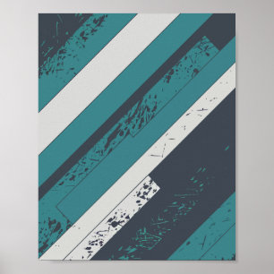 Póster Diseño de franja diagonal texturizada en blanco y 