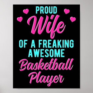 Póster Diseño de frase Bll Husnd para la esposa del jugad
