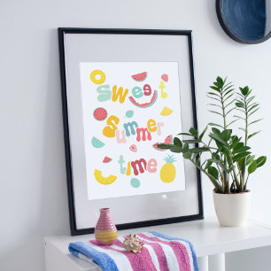 Póster Diseño de frutas dulces de verano.