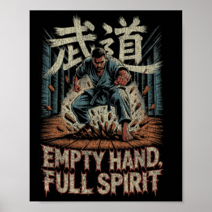 Póster Diseño de fuerza marcial karate espíritu lleno man