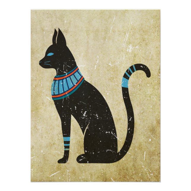 Póster Diseño de gato Bastet (Anverso)