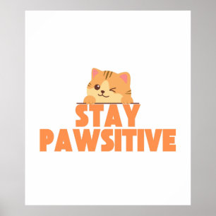 Póster Diseño de Gato Guiñando con el lema Mantén la Garr