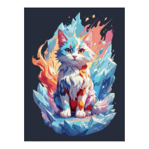 Diseño de gatos con fantasía de cristal