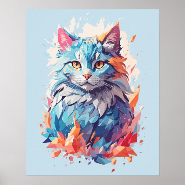 Póster Diseño de gatos de fantasía (Frente)