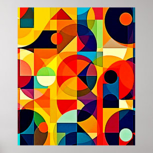 Póster Diseño de geometría de color Bauhaus