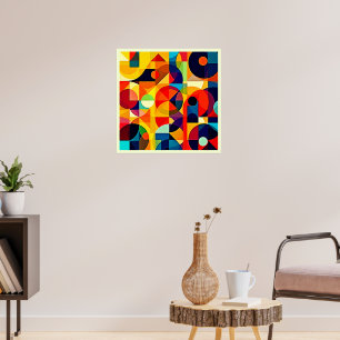 Póster Diseño de geometría de color Bauhaus
