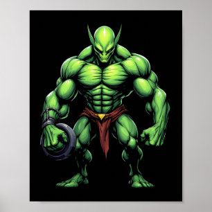 Póster Diseño de gimnasio Alien Tee Funny Gym Diseño Ufo 