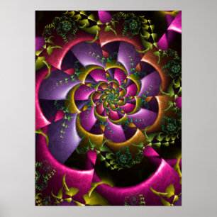 Póster Diseño de giro floral