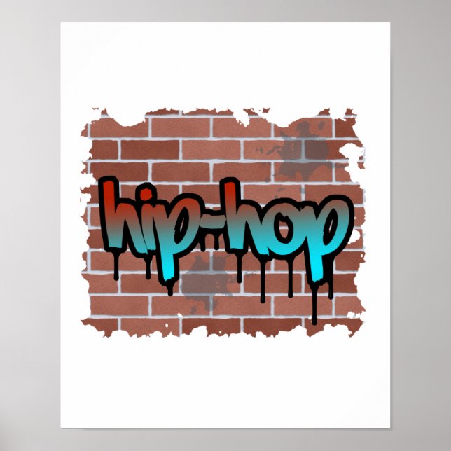 Póster diseño de graffiti de hip hop (Frente)