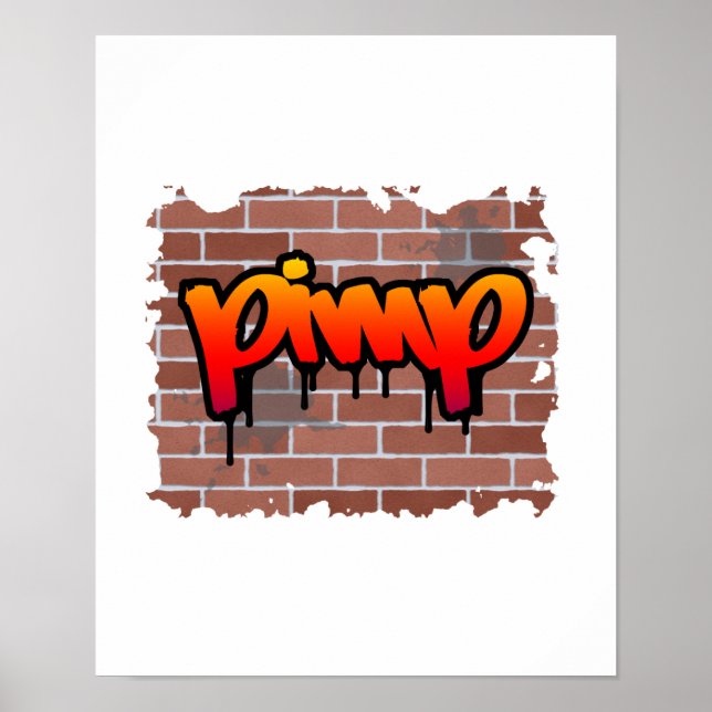 Póster diseño de graffiti de proxeneta (Frente)