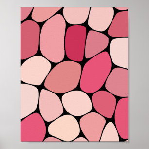 Póster Diseño de guijarros orgánicos en tonos rosados