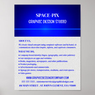 Póster Diseño de Guilloché Azul, diseñador gráfico