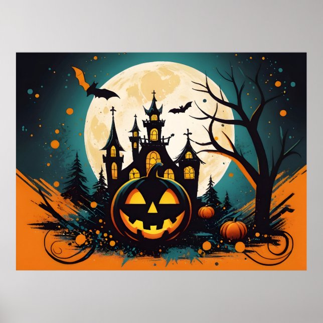 Póster diseño de Halloween abstracto (Frente)