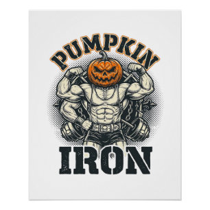 Póster Diseño de Halloween de culturismo vintage de calab
