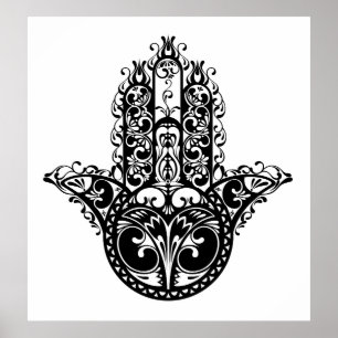 Póster Diseño de Hamsa decorativa 2