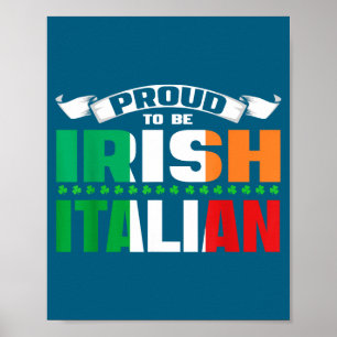 Póster Diseño de herencia irlandesa italiana Orgulloso de
