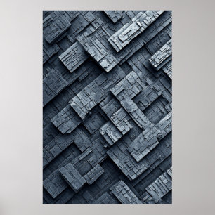 Póster Diseño de hormigón geométrico industrial