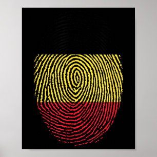 Póster Diseño de huella dactilar de Bélgica en honor al e