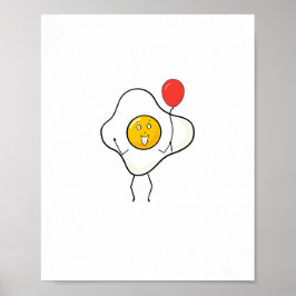 Póster Diseño de huevo con globo, personaliza, personaliz