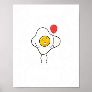 Póster Diseño de huevo con globo, personaliza, personaliz