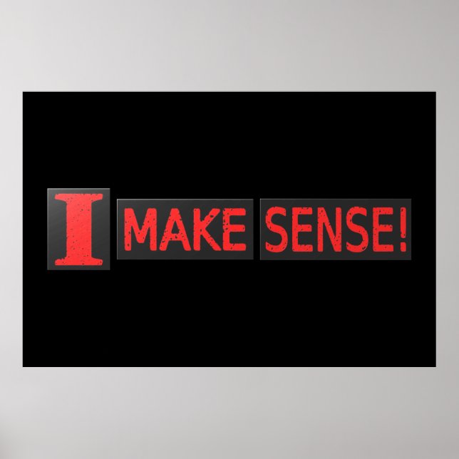 Póster Diseño de ilustraciones cortas sobre "Make Sense"  (Frente)