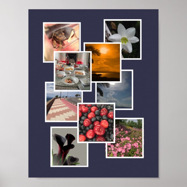 Póster Diseño de imágenes de collage de fotos (Frente)