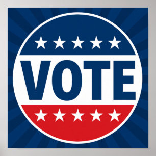 Póster Diseño de insignia de campaña VOTE Bold