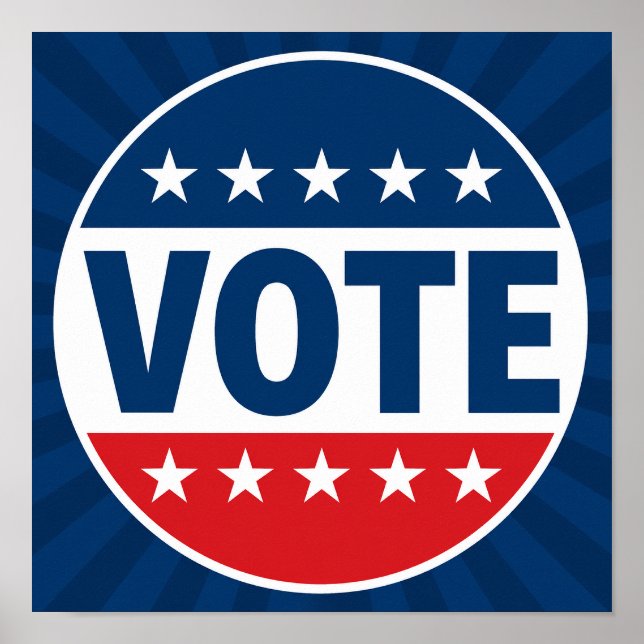 Póster Diseño de insignia de campaña VOTE Bold (Frente)