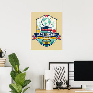 Póster Diseño de Insignia de Regreso a la Escuela