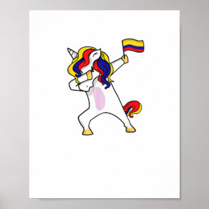 Póster Diseño de Jersey de Colombia Unicornio de Fútbol C